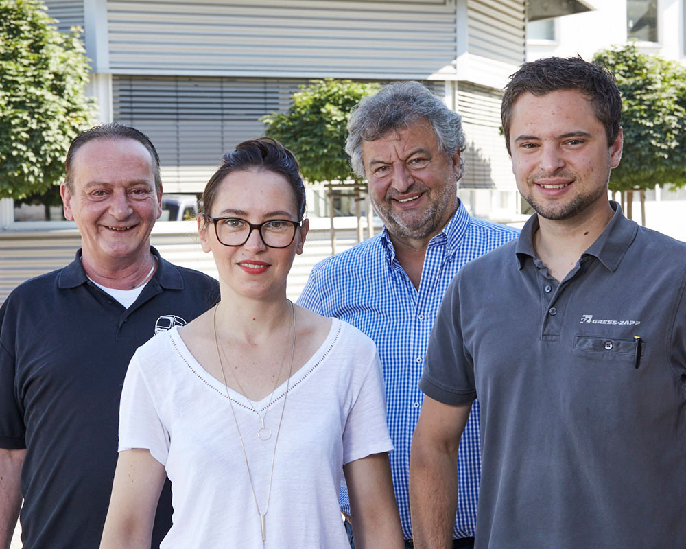 Unser Führungsteam in Bernburg: Uwe Müller, Nadine Pohle-Zapp, Heinz Zapp und Sebastian Zapp